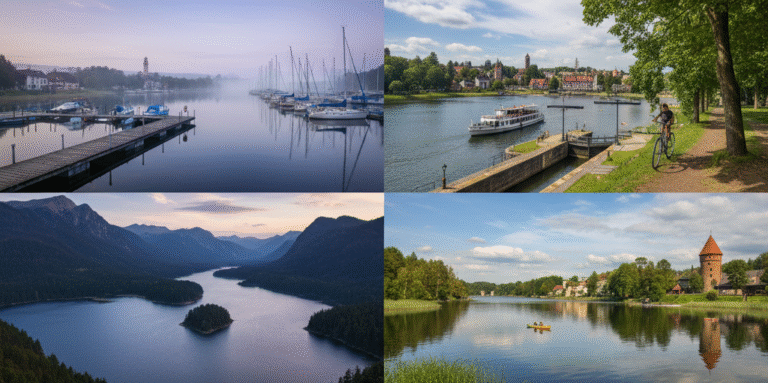 Obraz pokazujący 4 najlepszych miejsc na wakacje nad jeziorem w Polsce