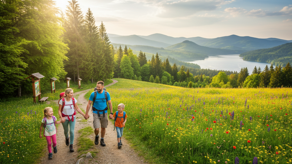 Obraz pokazujący trasy turystyczne w Bieszczadach dla początkujących i rodzin